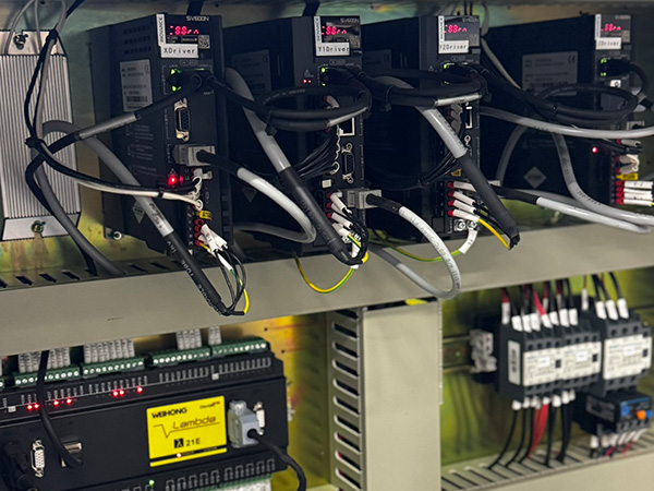 Inovance digital servo drivers with EtherCAT connectivity inside EK Series CNC router control cabinet UK and Ireland