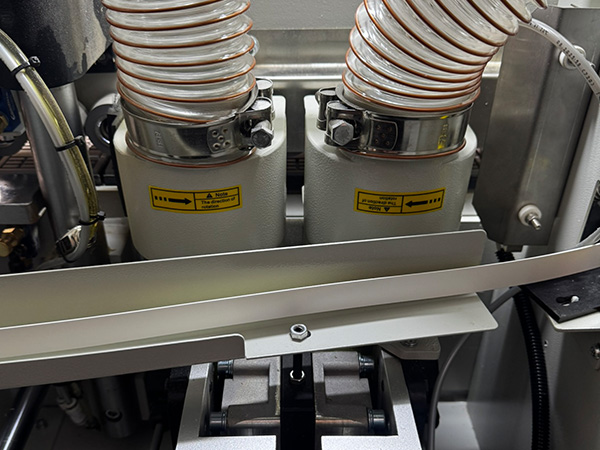 PowlTech PE3 twin diamond pre-milling heads and infrared edge pre-heat element in UK furniture production