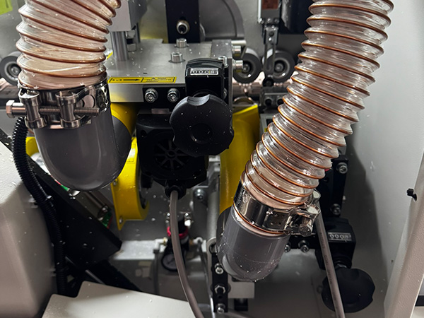 PowlTech PE3 dual-motor fine trimming station for UK kitchen and furniture manufacturers